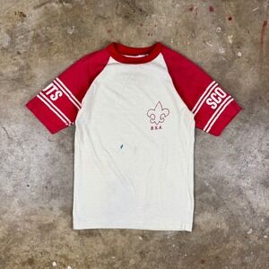 Vintage 80s BSA Boy Scouts of America Raglan T-Shirt Adult Small‎ Official